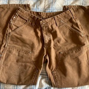 Carhartt Women’s Double Front Knee Carpenter Pants Brown WB136 Cotton Canvas